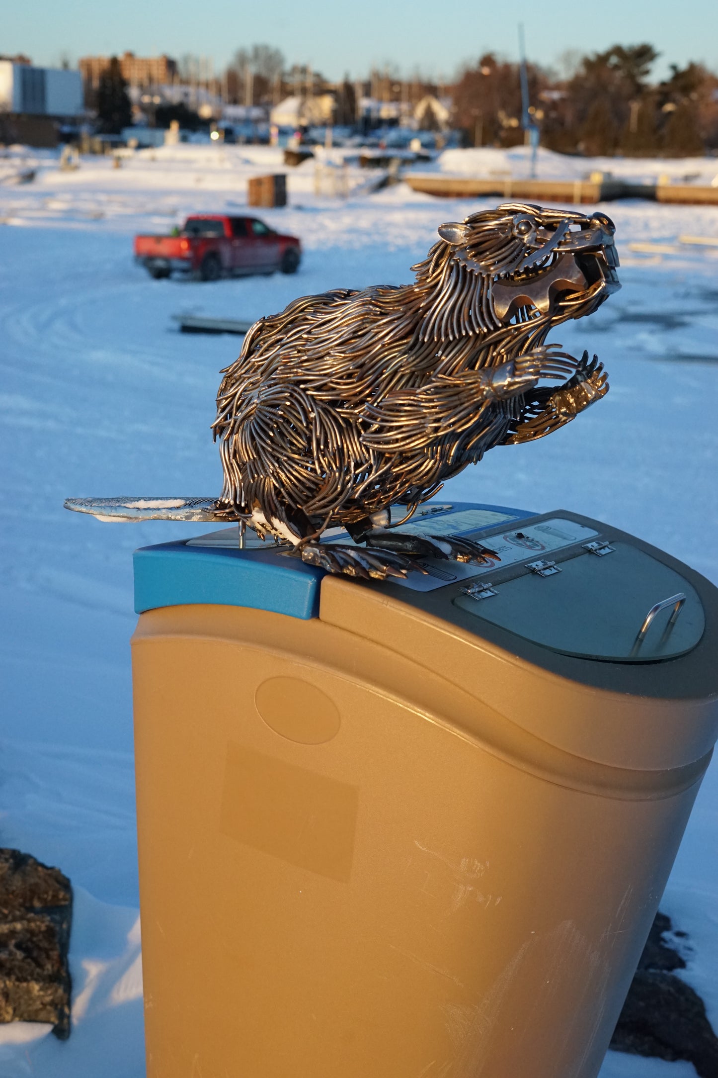 Beaver Metal Sculpture